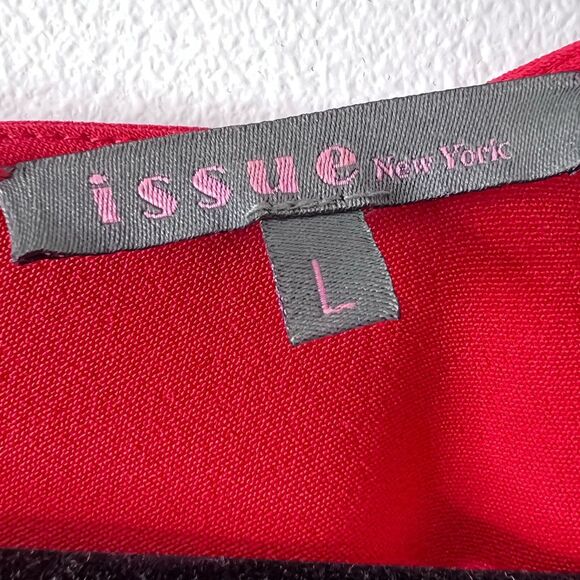 ISSUE New York Red Deep V-Neck Sheath Maxi Dress Sz L Elegant Flowy Boho Chic - Picture 7 of 14